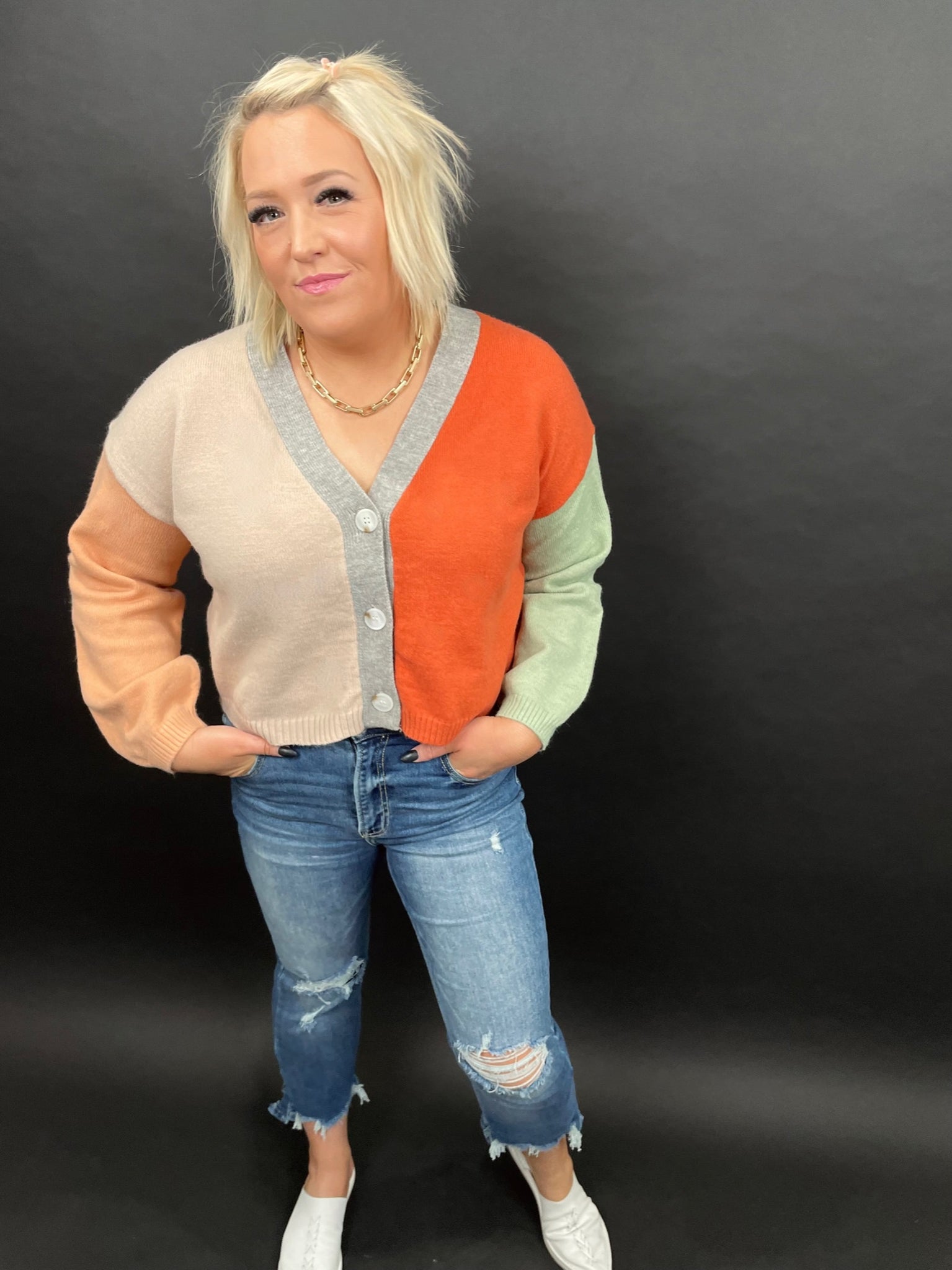 Kari Color Block Cardigan